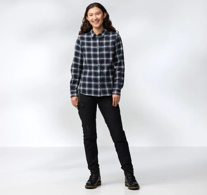 Fjällräven Övik Flannel Hemd langarm dark navy (Damen)