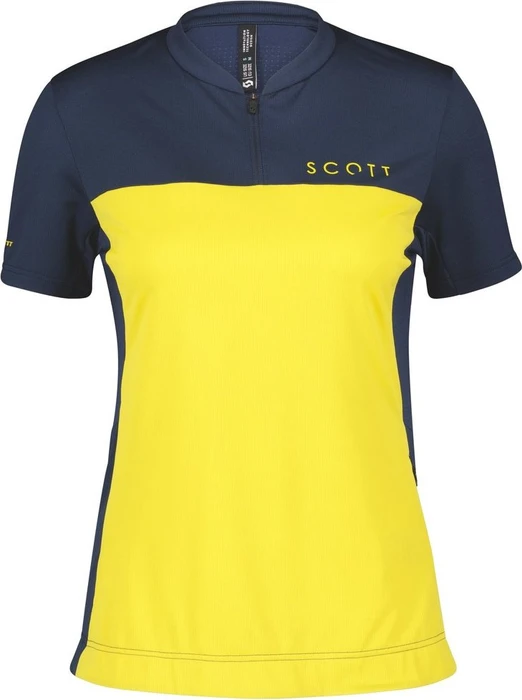 Scott Trail Flow Zip Trikot kurzarm midnight blue/sun yellow (Damen)