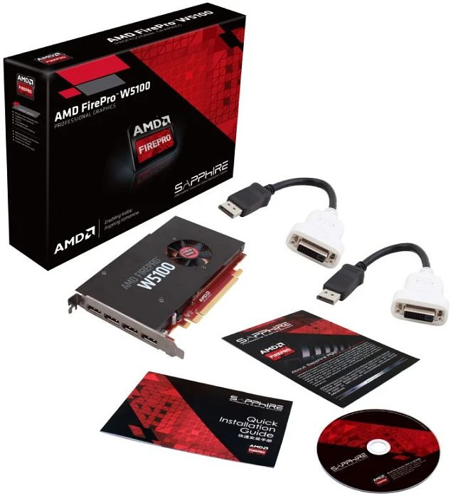 AMD FirePro W5100, 4GB GDDR5, 4x DP