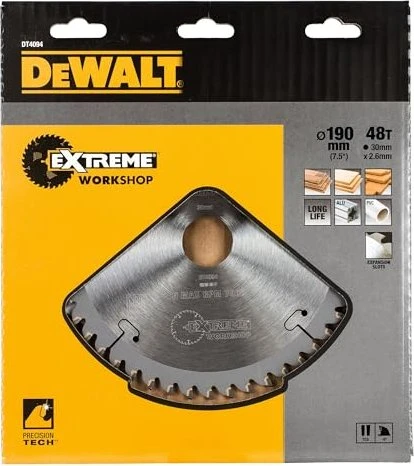 DeWalt DT4094 Extreme Kreissägeblatt 48Z, 190x1.8x30mm, 1 Stück