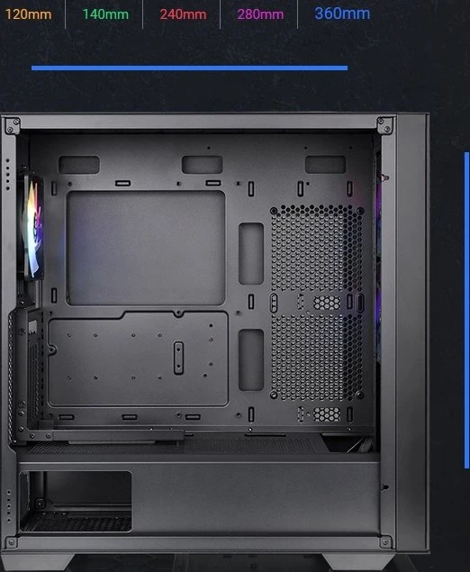 Thermaltake Divider 370 TG ARGB, schwarz, Glasfenster