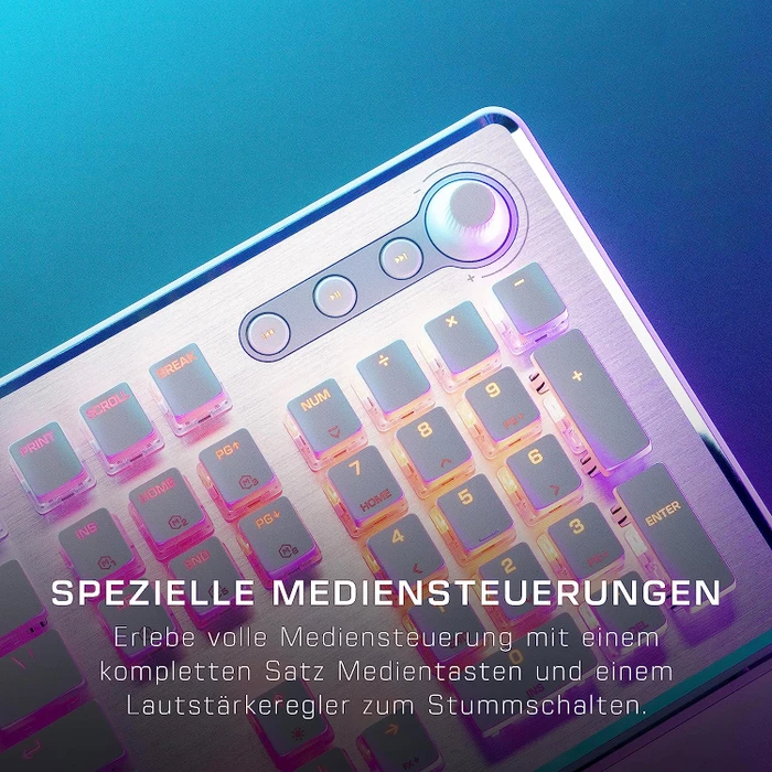 Roccat Vulcan II, LEDs RGB, weiß/silber, TITAN II BROWN, USB, DE