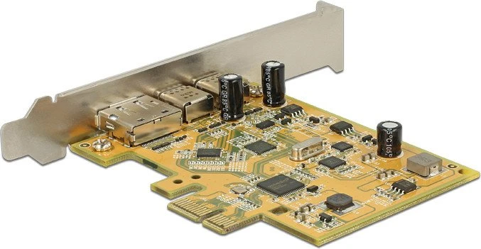 DeLOCK PCIe Adapter, 2x USB-C, 1x DisplayPort-In, PCIe 3.0 x1