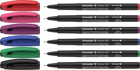 Schneider Topliner 967 Fineliner sortiert, 6er-Set, Kunststoffetui