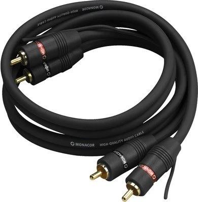 Monacor Stereo Cinch Kabel 1.5m schwarz