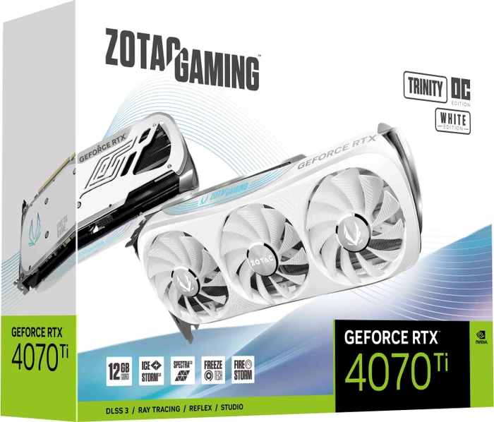 Zotac Gaming GeForce RTX 4070 Ti Trinity OC White Edition, 12GB GDDR6X, HDMI, 3x DP