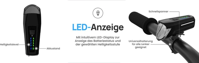 Fischer LED-Akku 110 Lux Frontlicht