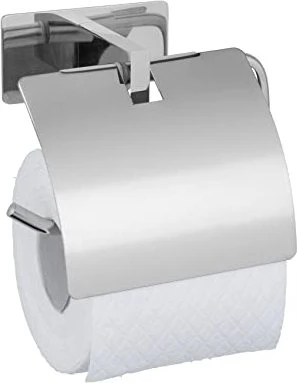 Wenko Turbo-Loc Genova Shine Toilettenpapierhalter silber glänzend