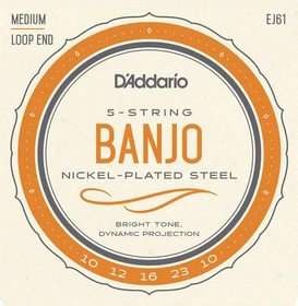 D'Addario 5-String Banjo Nickel Medium
