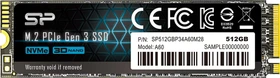 Silicon Power P34A60 512GB, M.2 2280 / M-Key / PCIe 3.0 x4