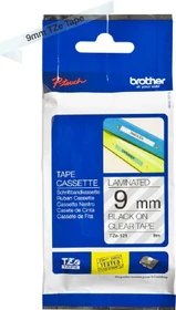 Brother TZe-121 Beschriftungsband,   9mm, schwarz/transparent