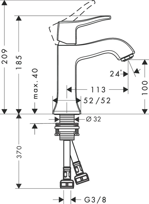 Hansgrohe Metris Classic Einhebel-Waschtischmischer 100 ohne Ablaufgarnitur