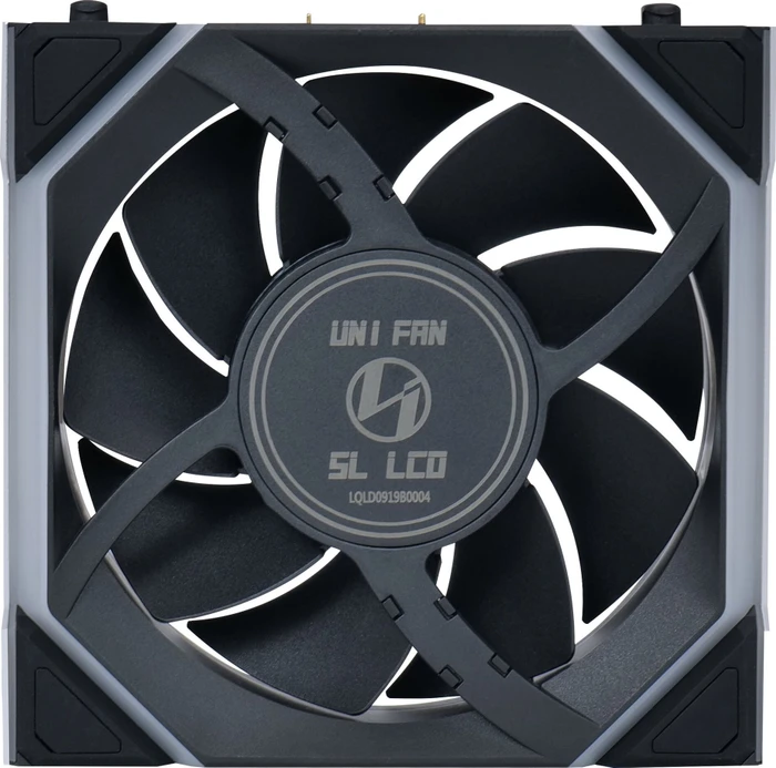 Lian Li Uni Fan SL Wireless LCD 120 ARGB, schwarz, LED-Steuerung, 120mm, 3er-Pack