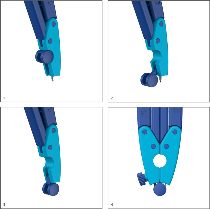 Pelikan griffix Ergonomischer Schulzirkel, hellblau/dunkelblau, Blister