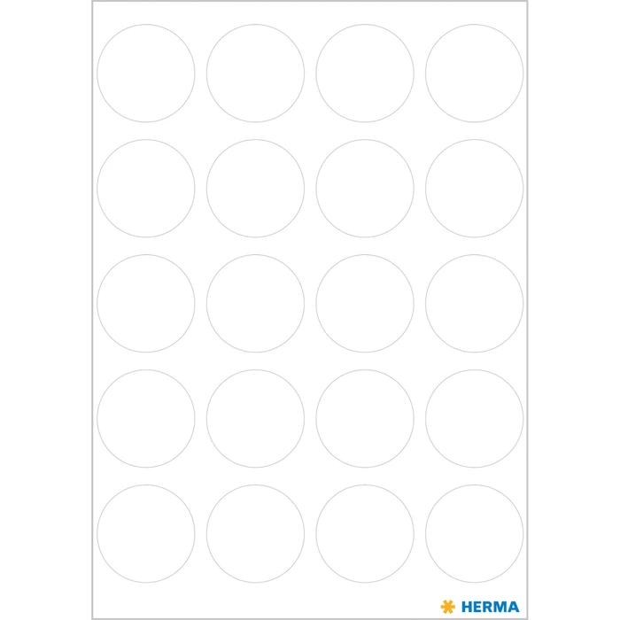 Herma Markierungspunkte 19mm weiß, 50 Blatt