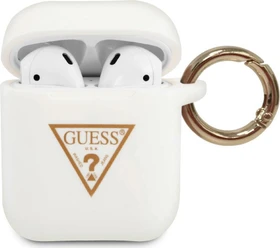 Guess Airpods 1 und 2 Hülle Triangle Logo weiß