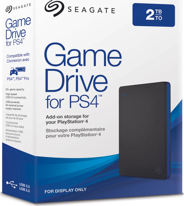 Seagate Game Drive for PlayStation, schwarz/blau, 2TB, USB 3.0 Micro-B