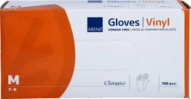 Abena Vinyl Einweghandschuhe M transparent, 100 Stück