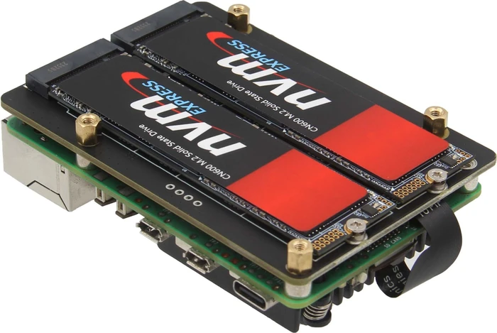 Geekworm X1005 Dual PCIe auf M.2 Key-M NVMe Adapter-Board, M.2 M-Key 2230/2242/2260/2280 NVMe Slot für Raspberry Pi 5
