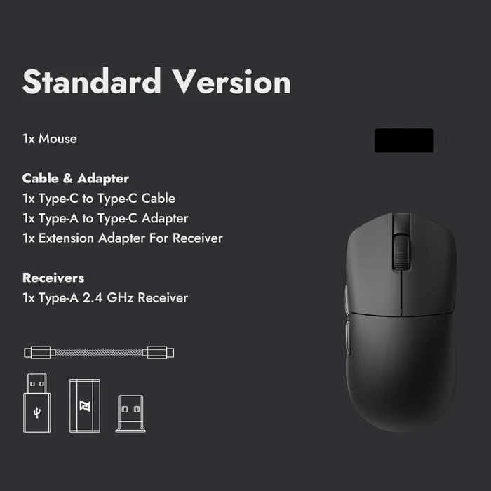 Keychron Lemokey G1 8K Wireless Mouse schwarz, USB/Bluetooth