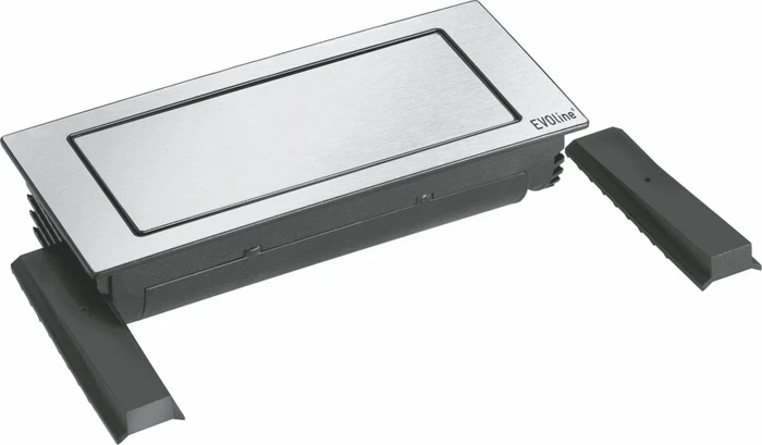 Schulte EVOLine BackFlip mit flachem PlugFix-Stecker, 2-fach, 1x USB-A, 3m, weiß