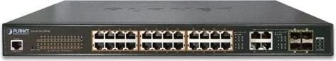 Planet GS-4210 Rackmount Gigabit Managed Switch, 24x RJ-45, 4x RJ-45/SFP, 220W PoE+