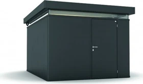 Biohort CasaNova 3x5 Gerätehaus Türanschlag links dunkelgrau-metallic