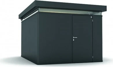 Biohort CasaNova 3x5 Gerätehaus Türanschlag links dunkelgrau-metallic