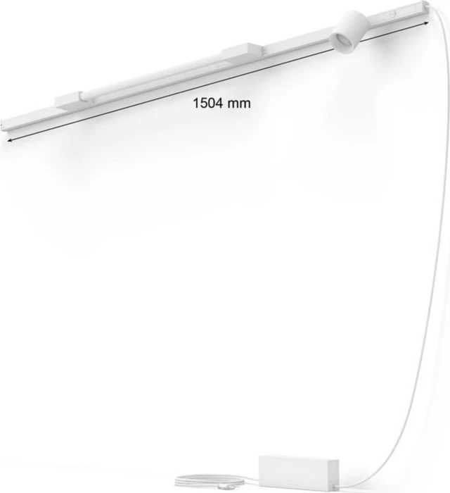 Philips Hue White and Color Ambiance Basis Perifo Schienensystem für die Wand gerade mit 1 Spots & 1 Gradient Light Tube kompakt weiß
