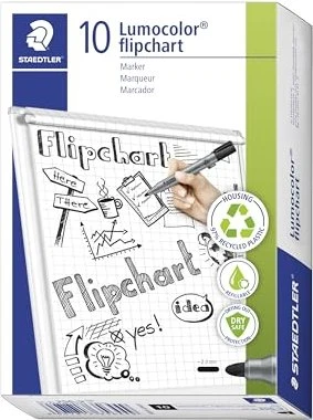 Staedtler Lumocolor Flipchartmarker 356 schwarz, 10er-Pack