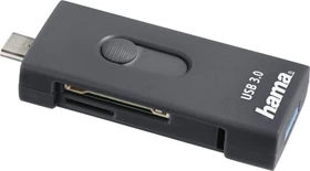 Hama OTG Dual-Slot-Cardreader, USB-C 3.0/USB-A 3.0 [Stecker] (00135753)
