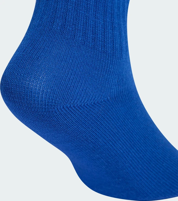adidas 3-Streifen Crew Socken medium grey heather/royal. blue/court green, 6 Paare (Junior)