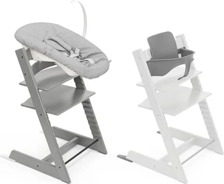 Stokke Tripp Trapp inkl. Newborn und Baby-Set 3in1 Buche storm grey