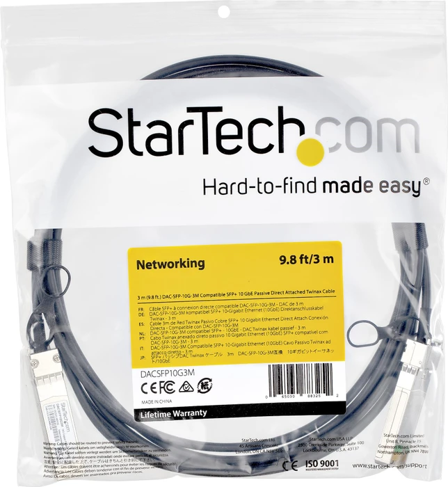StarTech Nachbau von Dell EMC DAC-SFP-10G-3M 10G 3m LAN-DAC, Twinax, SFP+