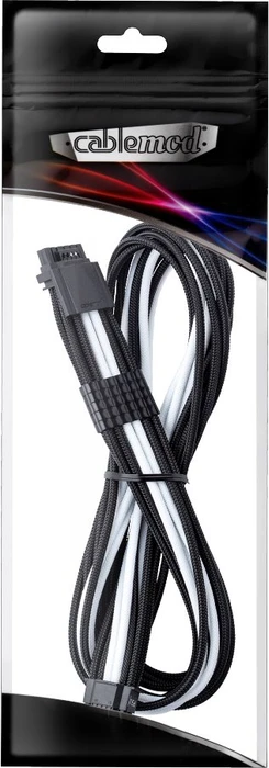 CableMod Universal Pro ModMesh, 12V-2x6 Kabel, StealthSense, natives 12V-2x6 Kabel, 1x 16-Pin PCIe 5.1 Stecker auf 16-Pin PCIe 5.1 Stecker, schwarz/weiß, 60cm