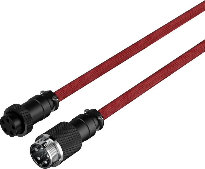 HP HyperX Coiled Cable USB-C auf USB-A, Tastaturkabel (Spiral-Textilkabel), 1.22m, rot/schwarz
