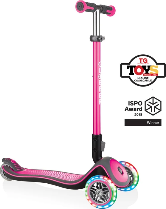 Globber Elite Deluxe Lights Kickboard deep pink