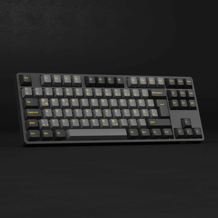 Akko 5087S V1, Black & Gold, schwarz/gelb, LEDs RGB, hot-swap, V3 Pro Cream Yellow, USB, DE