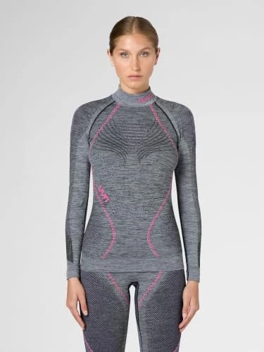 UYN Ambytion Turtle Neck Melange Funktionsshirt langarm black melange/purple/rasperry (Damen)