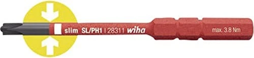 Wiha 2831142 slimBit electric VDE Pozidriv/Plus-Minus Wechselklinge 6mm, PZ2x75mm