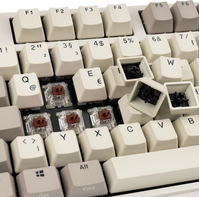 Ducky Origin Vintage, Retro grau, MX BROWN, USB, DE