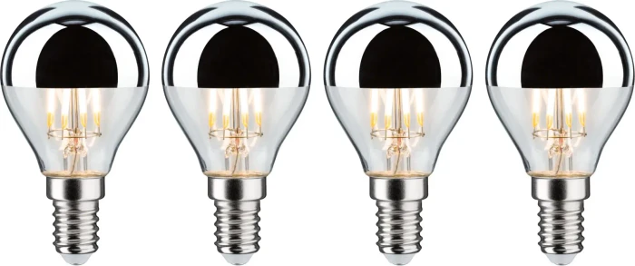 Paulmann Filament LED Tropfen E14 4.8W/827 Kopfspiegel, 4 Stück