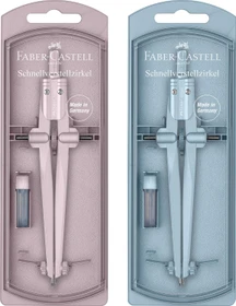 Faber-Castell Stream 2024 Schnellverstellzirkel, farbig sortiert, Klarsichtetui