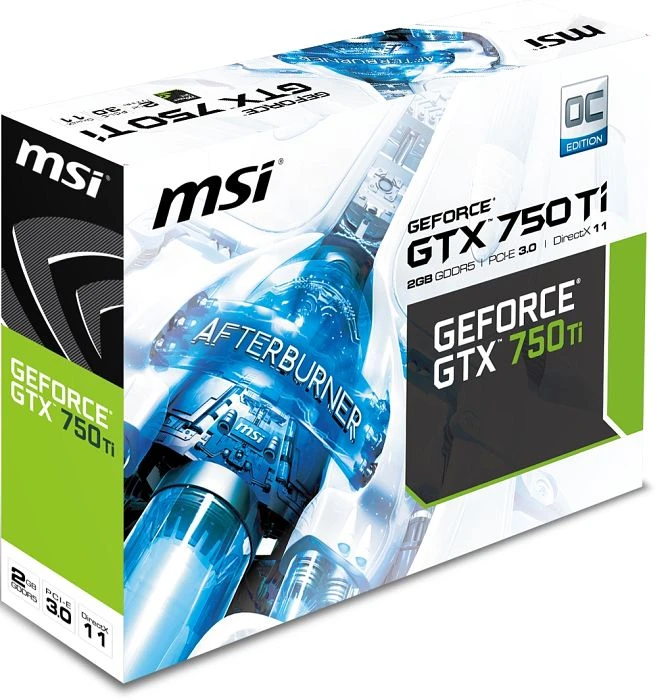 MSI GeForce GTX 750 Ti, N750Ti-2GD5/OCV1, 2GB GDDR5, VGA, DVI, HDMI
