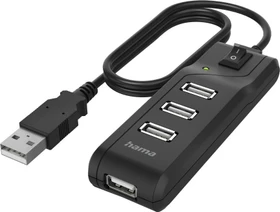 Hama USB-Hub, 4x USB-A 2.0, USB-A 2.0 [Stecker] (00200118)