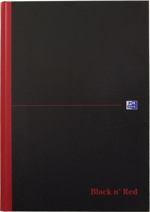 Oxford Black & Red Notizbuch, A4, Lineatur 22, Hardcover, 96 Blatt