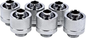 Alphacool Eiszapfen Schlauchanschluss G1/4" auf 16/10mm, 6er-Pack verchromt