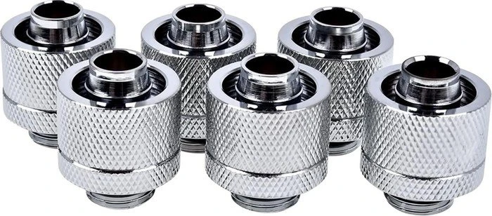 Alphacool Eiszapfen Schlauchanschluss G1/4" auf 16/10mm, 6er-Pack verchromt