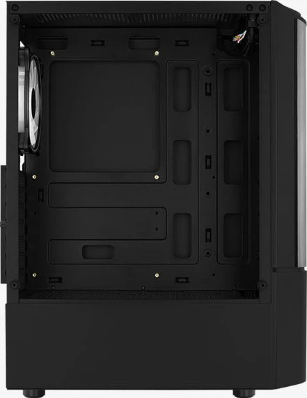AeroCool Quantum [V3], schwarz, Lüfter LED RGB, Glasfenster