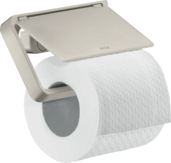 Hansgrohe AXOR Universal Softsquare Toilettenpapierhalter mit Deckel edelstahloptik